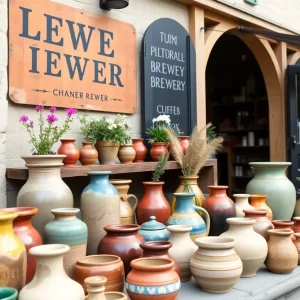 Participants showcasing their handmade pottery creations
