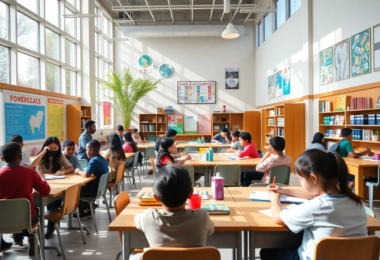 Students in a classroom setting at a private school in Atlanta