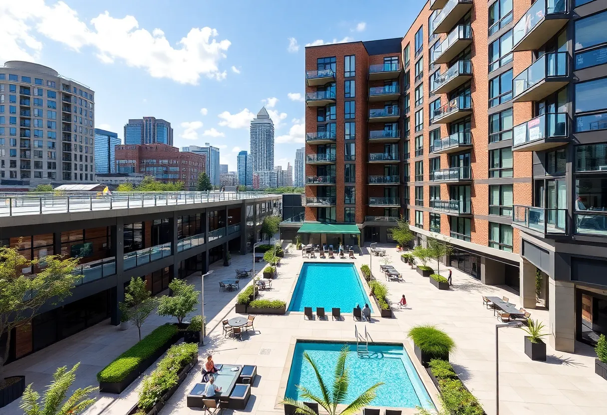 Exterior view of Rambler Atlanta luxury student housing