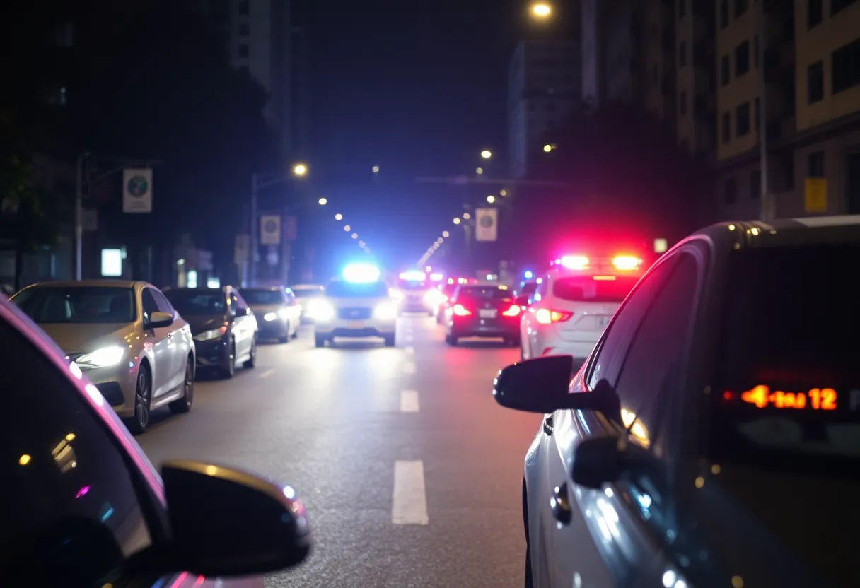 Emergency services responding to a road rage shooting incident in Atlanta.