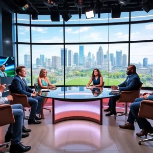 SportsTalkATL hosts discussing sports in a studio