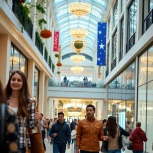 A group of friends shopping at Lenox Square in Buckhead, Atlanta.
