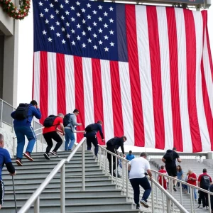 Participants of the 9/11 Memorial Stair Climb at Truist Park in Atlanta