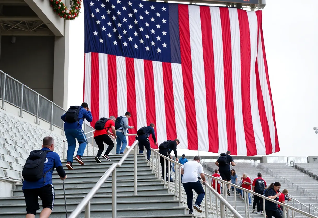 Participants of the 9/11 Memorial Stair Climb at Truist Park in Atlanta