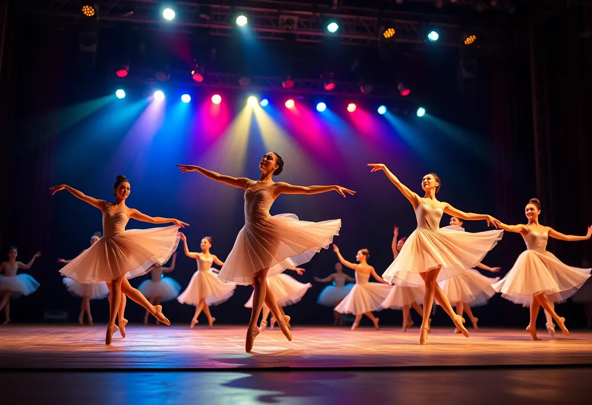 Ballet dancers performing on stage during Atlanta Ballet's new season opening.