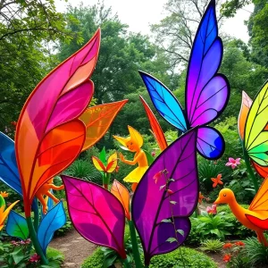 Colorful sculptures at Atlanta Botanical Garden