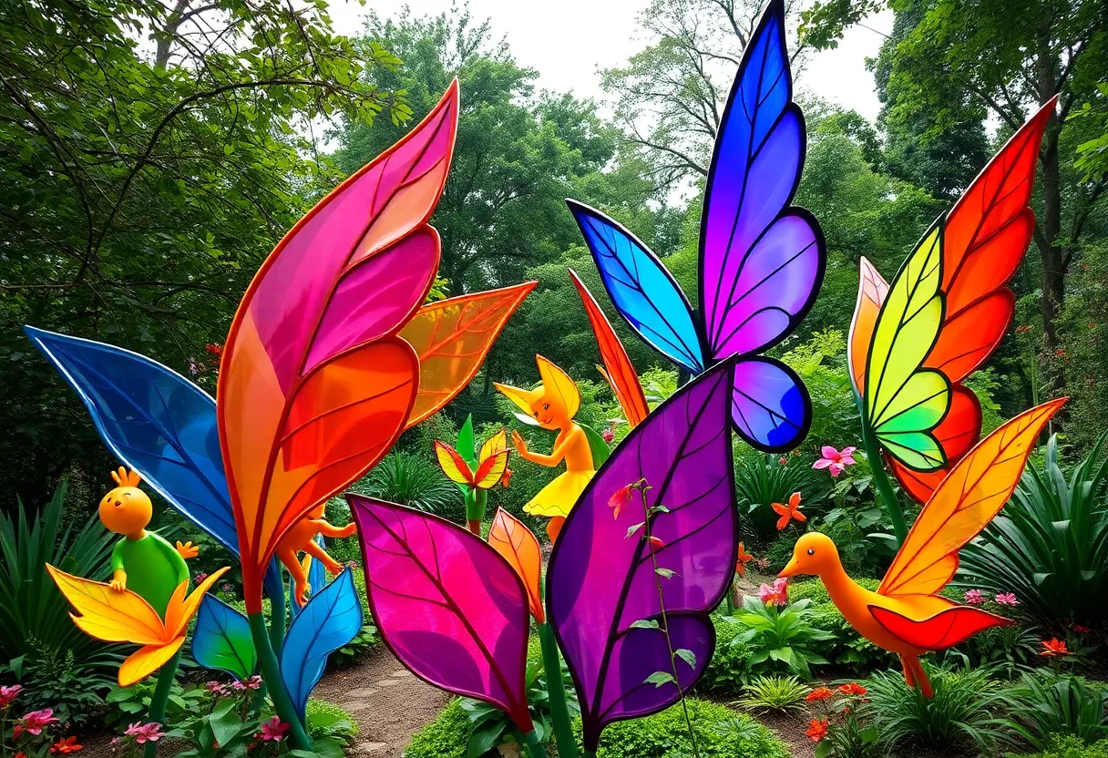 Colorful sculptures at Atlanta Botanical Garden