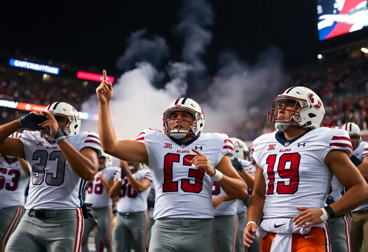 Crowd enjoying a college football game in Atlanta