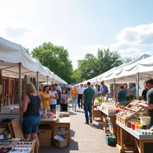 Scene from Atlanta Creator's Market with local artisans and shoppers