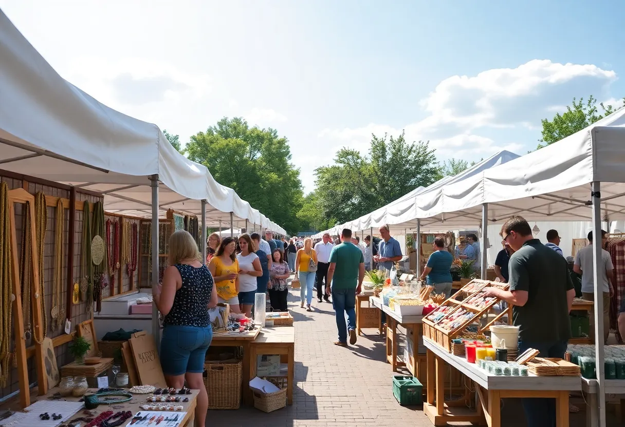 Scene from Atlanta Creator's Market with local artisans and shoppers