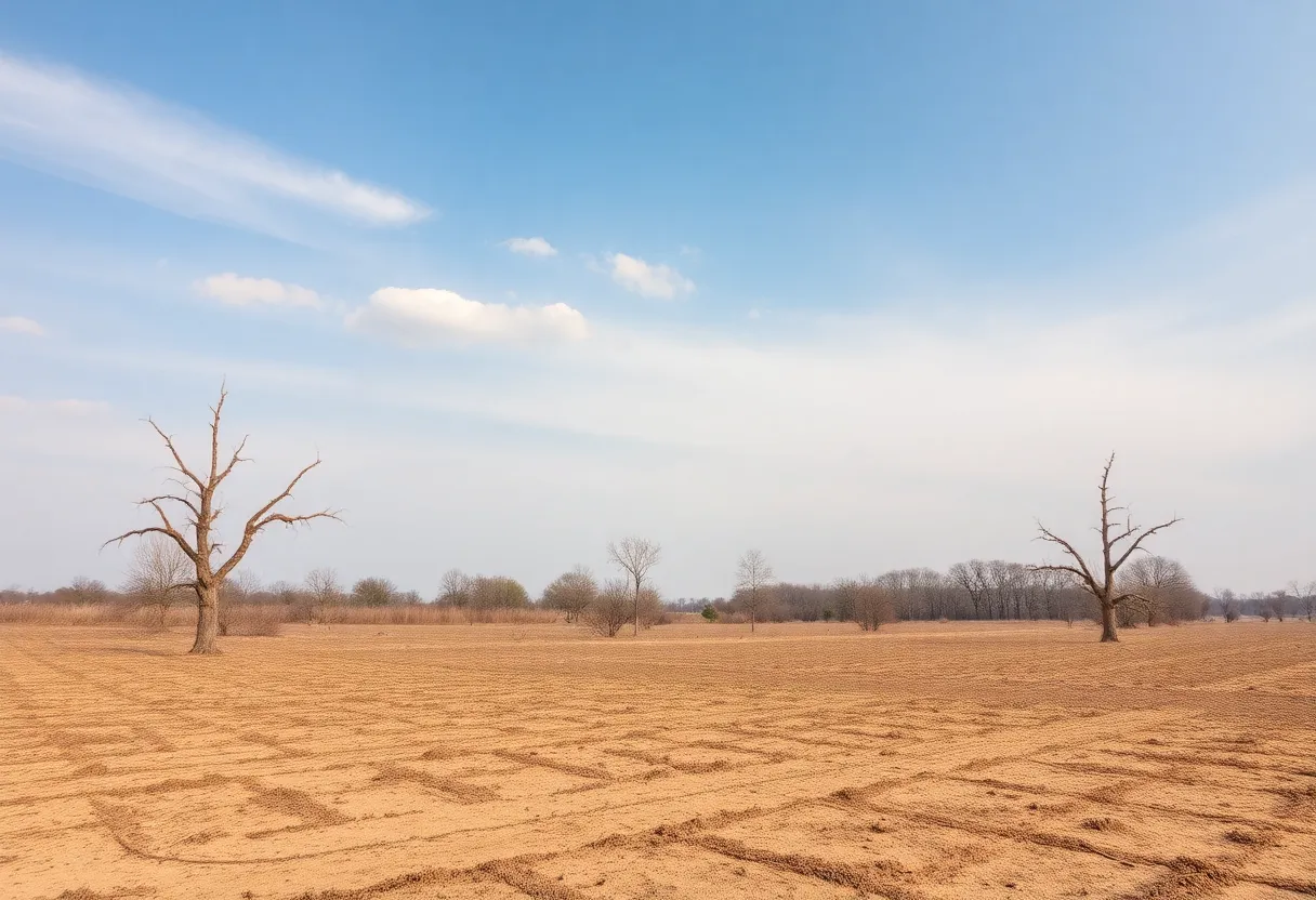 Landscape showing drought conditions in Atlanta, Georgia