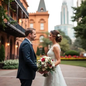 Couple during an elopement ceremony in Atlanta