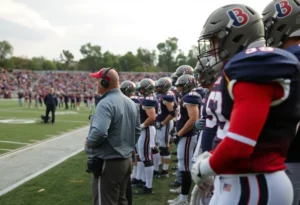 Atlanta Falcons coaches on the sidelines during a football game