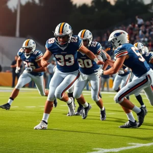 Atlanta Falcons defense in action during an NFL game