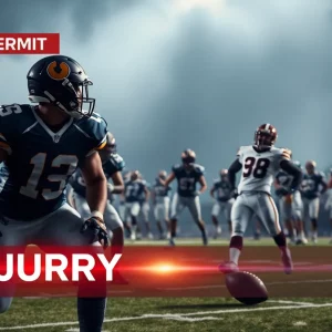 Atlanta Falcons players on the field during a game.