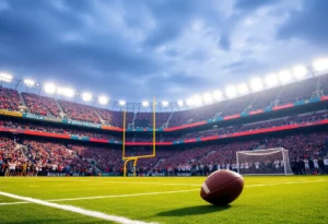 Atlanta Falcons players on the field during a game