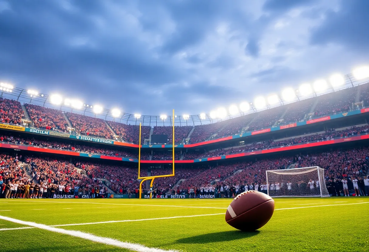 Atlanta Falcons players on the field during a game