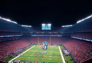 Fans at the NFL game between Atlanta Falcons and Carolina Panthers