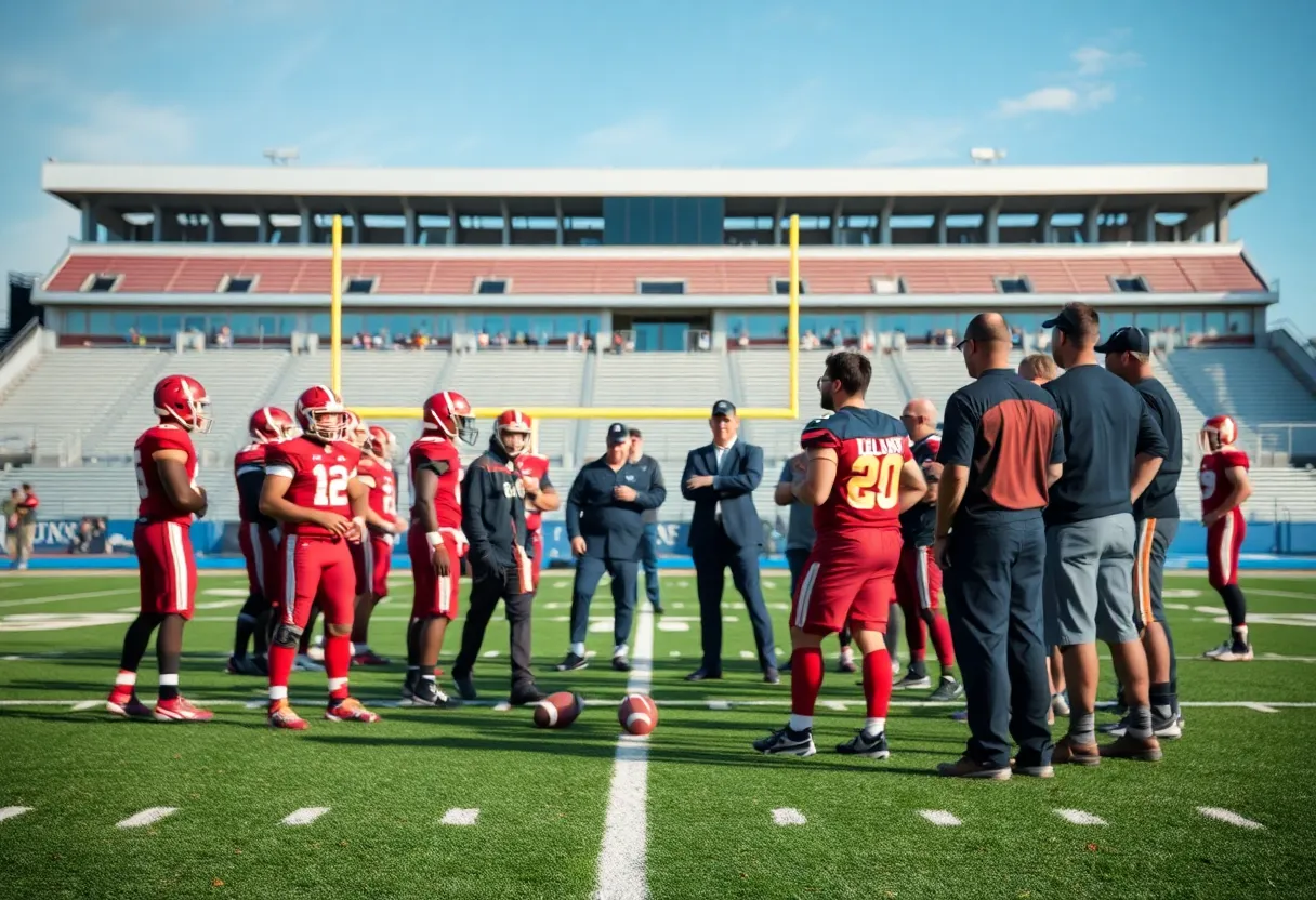 Abstract image of a football field representing roster cuts