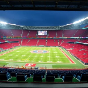 Atlanta Falcons football stadium during an empty game day