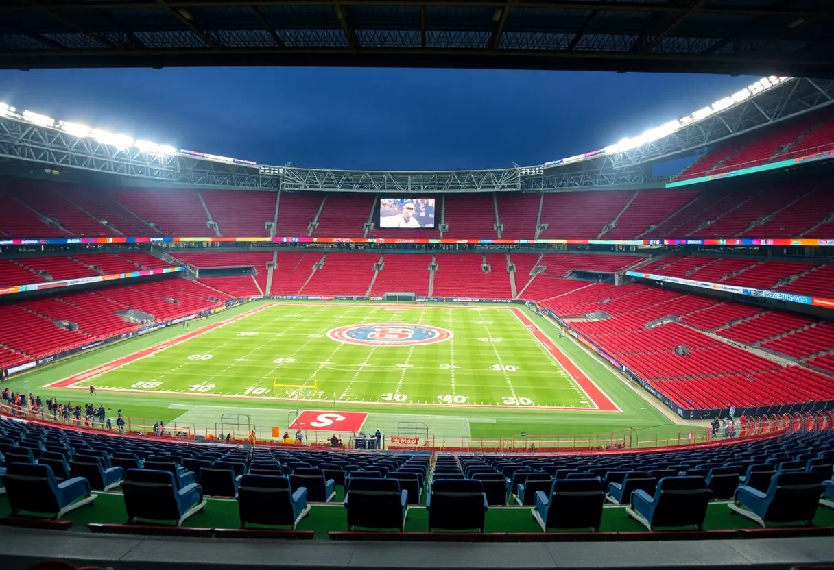 Atlanta Falcons football stadium during an empty game day