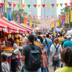 Festival scene in Atlanta with diverse cultural activities