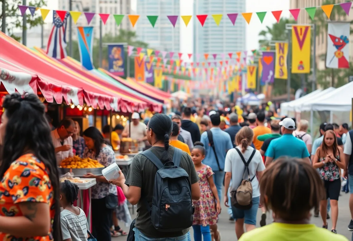 Festival scene in Atlanta with diverse cultural activities