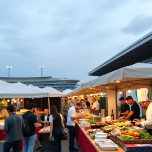 Visitors enjoying a variety of dishes at the Atlanta Food and Wine Festival.