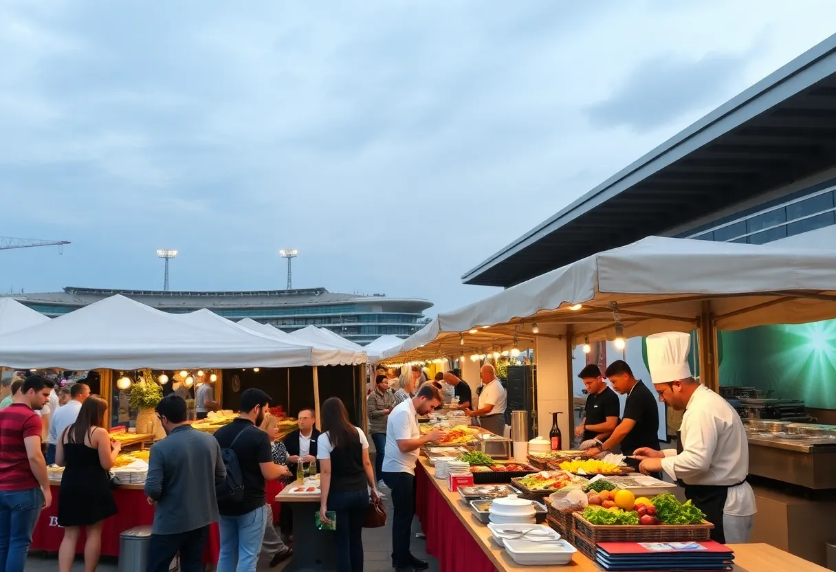 Visitors enjoying a variety of dishes at the Atlanta Food and Wine Festival.