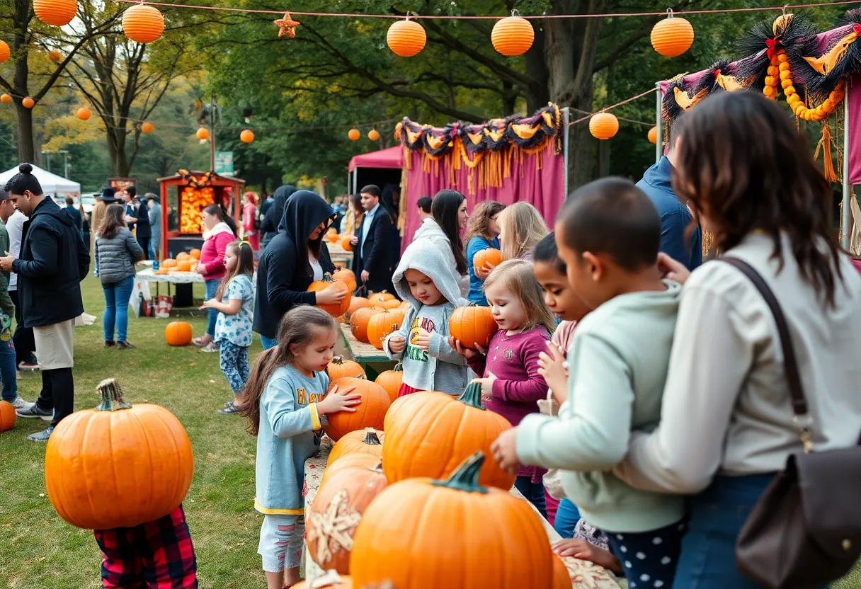 Families enjoying a Halloween festival in Atlanta