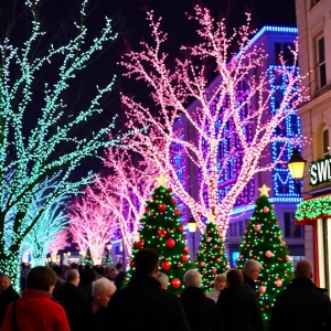 Festive holiday lights in Atlanta showcasing drive-through and walking displays