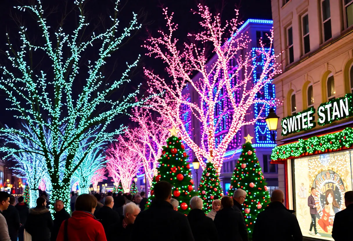 Festive holiday lights in Atlanta showcasing drive-through and walking displays