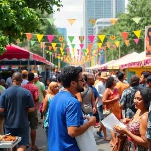Crowd enjoying various festivals in Atlanta during Labor Day weekend