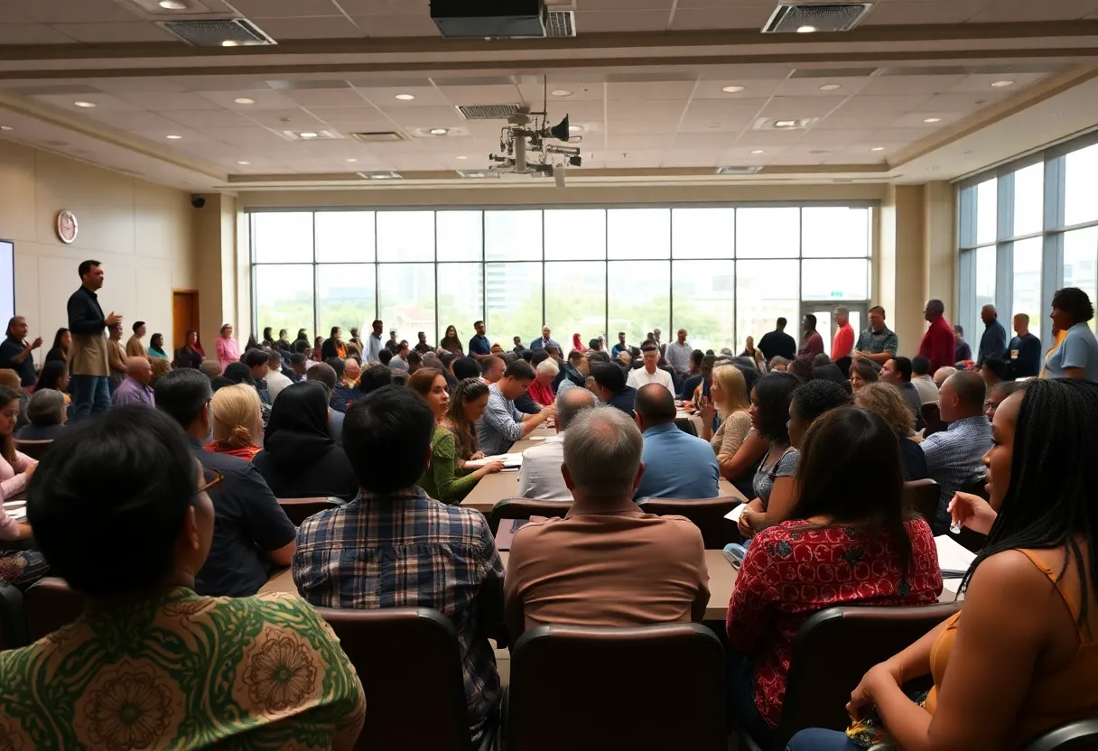 Community members at an Atlanta Public School meeting discussing facilities.