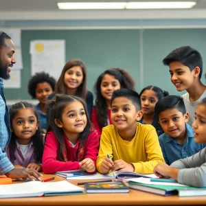 Students engaged in classroom learning representing school attendance.