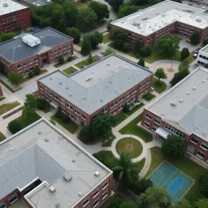 Aerial view of Atlanta Public Schools buildings