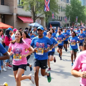 Participants running in the Atlanta relay race