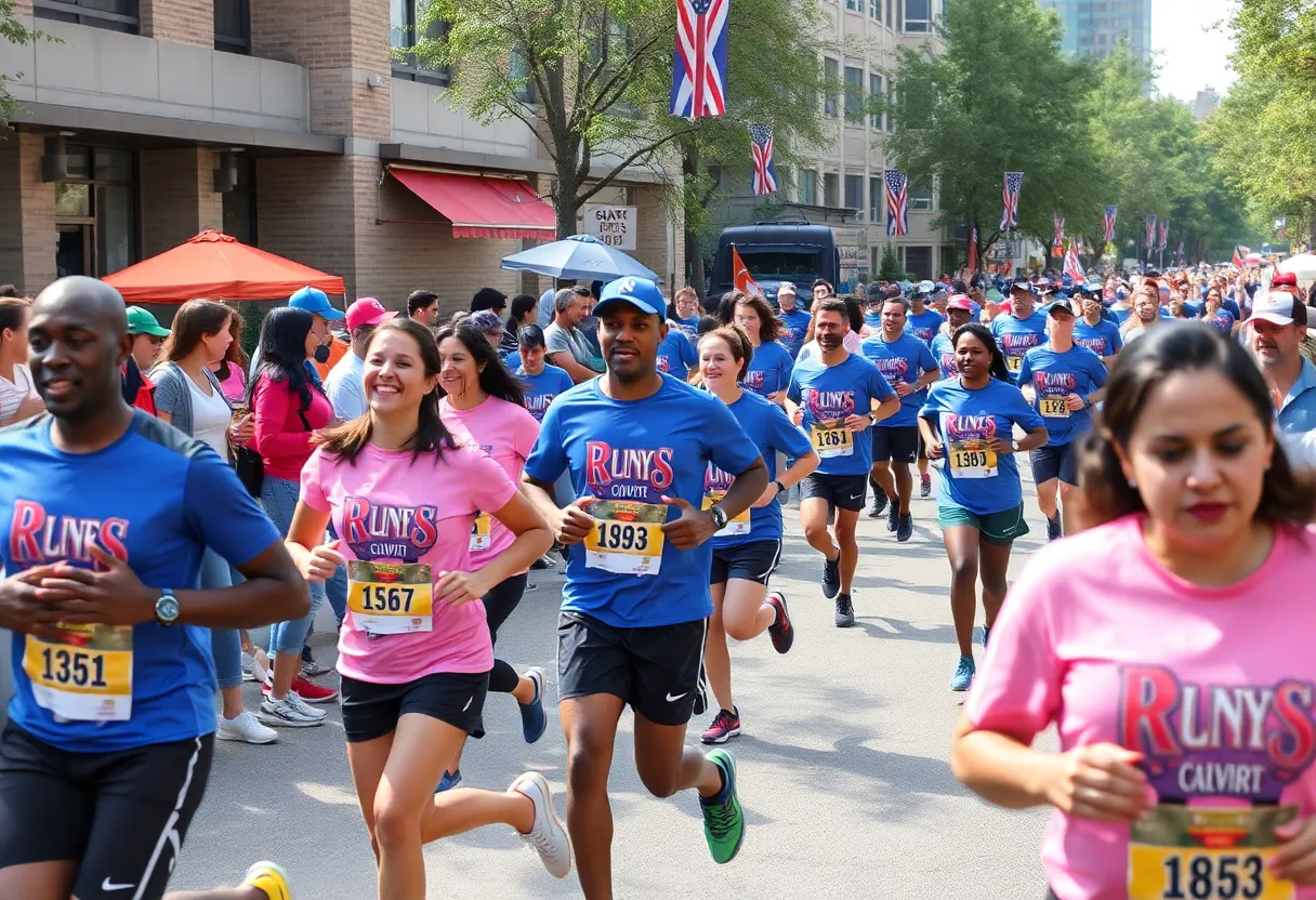 Participants running in the Atlanta relay race