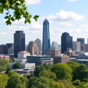 Scenic view of Atlanta skyline with parks, representing retirement activities.