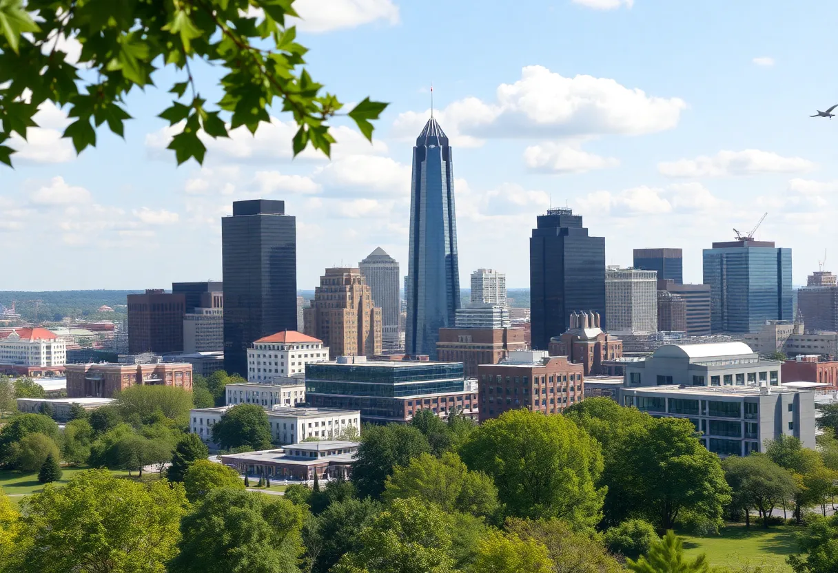 Scenic view of Atlanta skyline with parks, representing retirement activities.