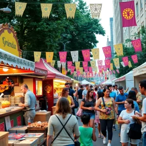 Families enjoying festivities at an Atlanta festival in September.