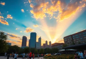 People enjoying a warm summer day in Atlanta.