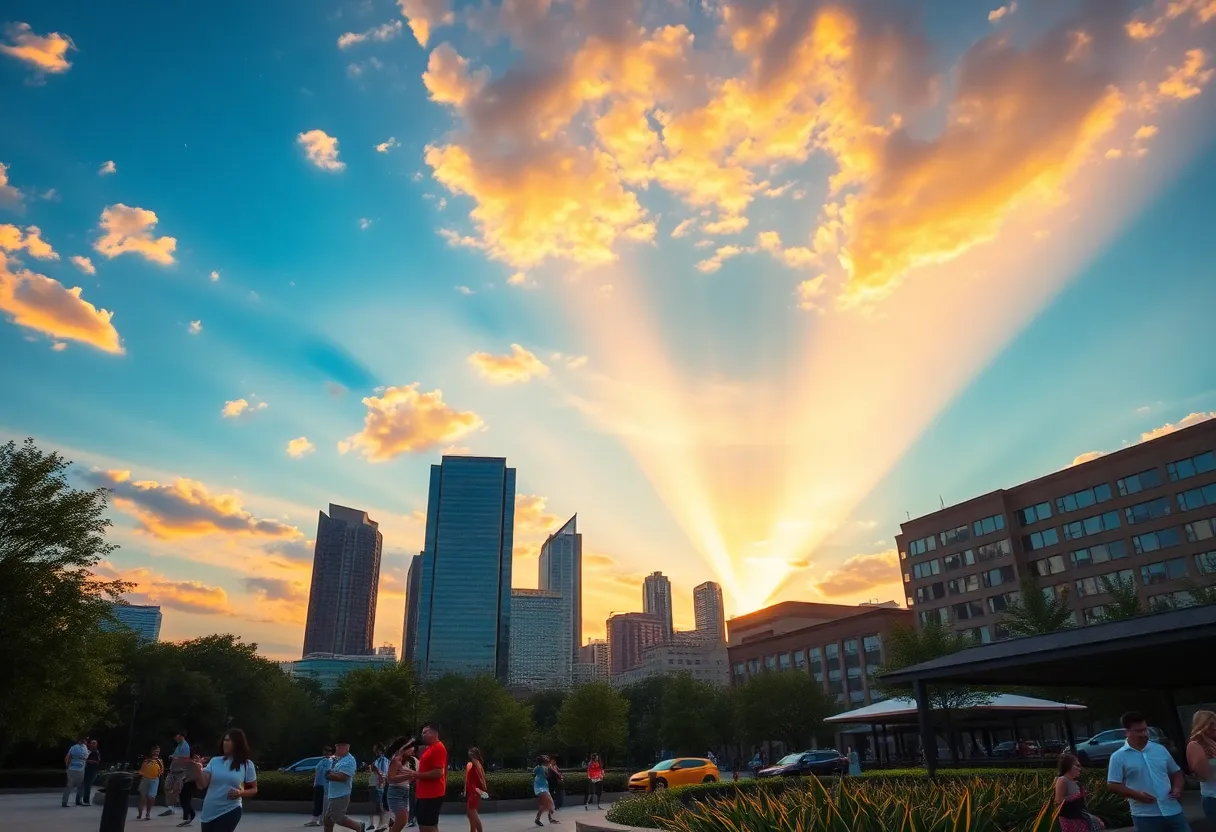 People enjoying a warm summer day in Atlanta.