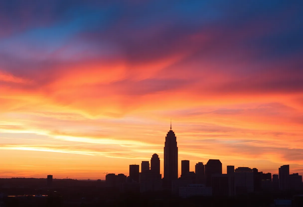 A stunning sunset over Atlanta's skyline