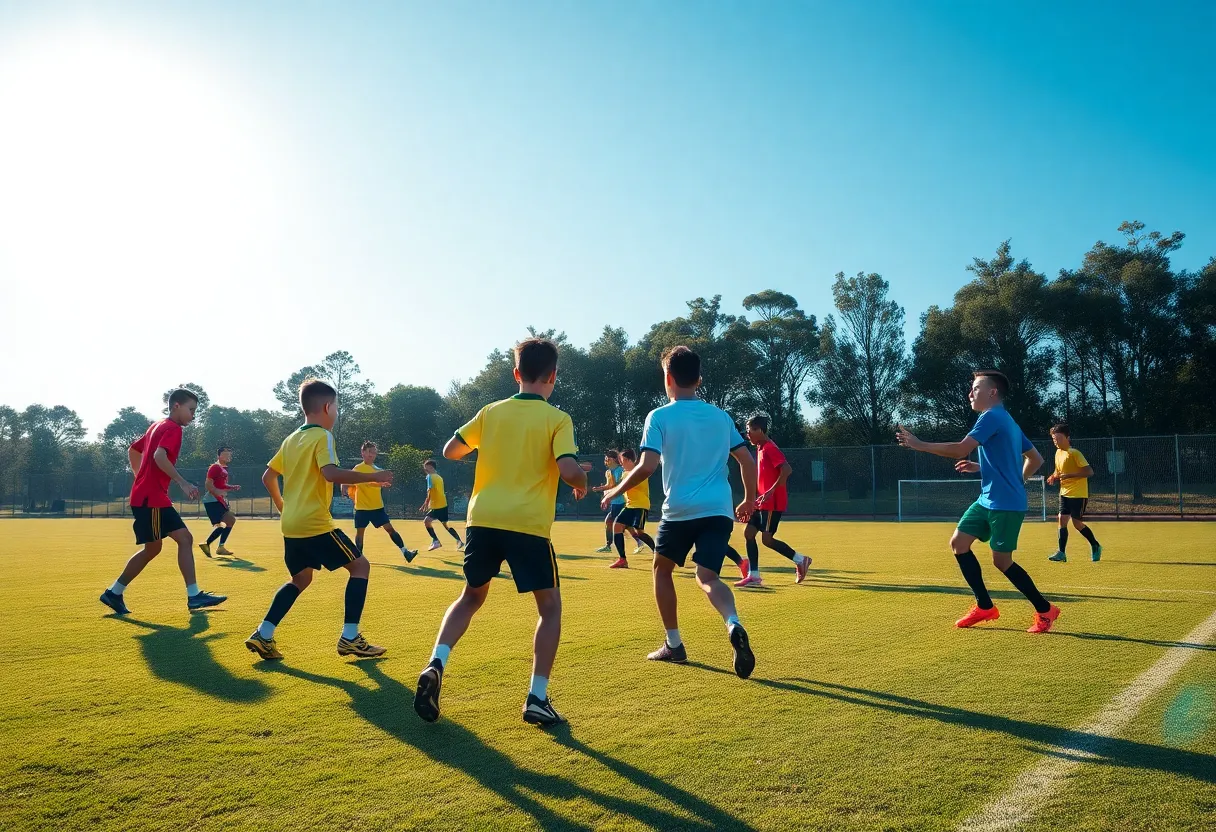 Players training at Atlanta United's training ground