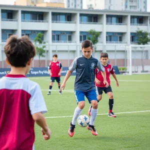 Atlanta United youth soccer players training at the academy