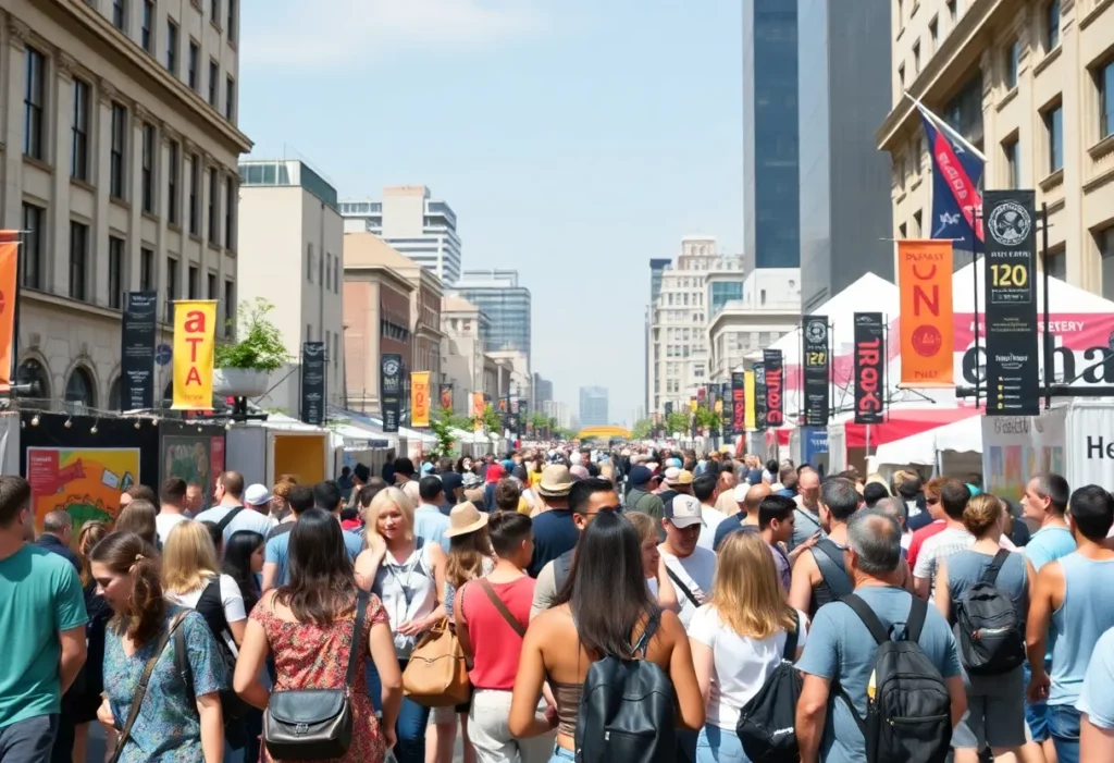Crowd enjoying various cultural events in Atlanta