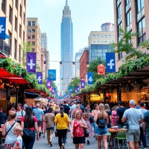 Crowd enjoying festivals and concerts in Atlanta.