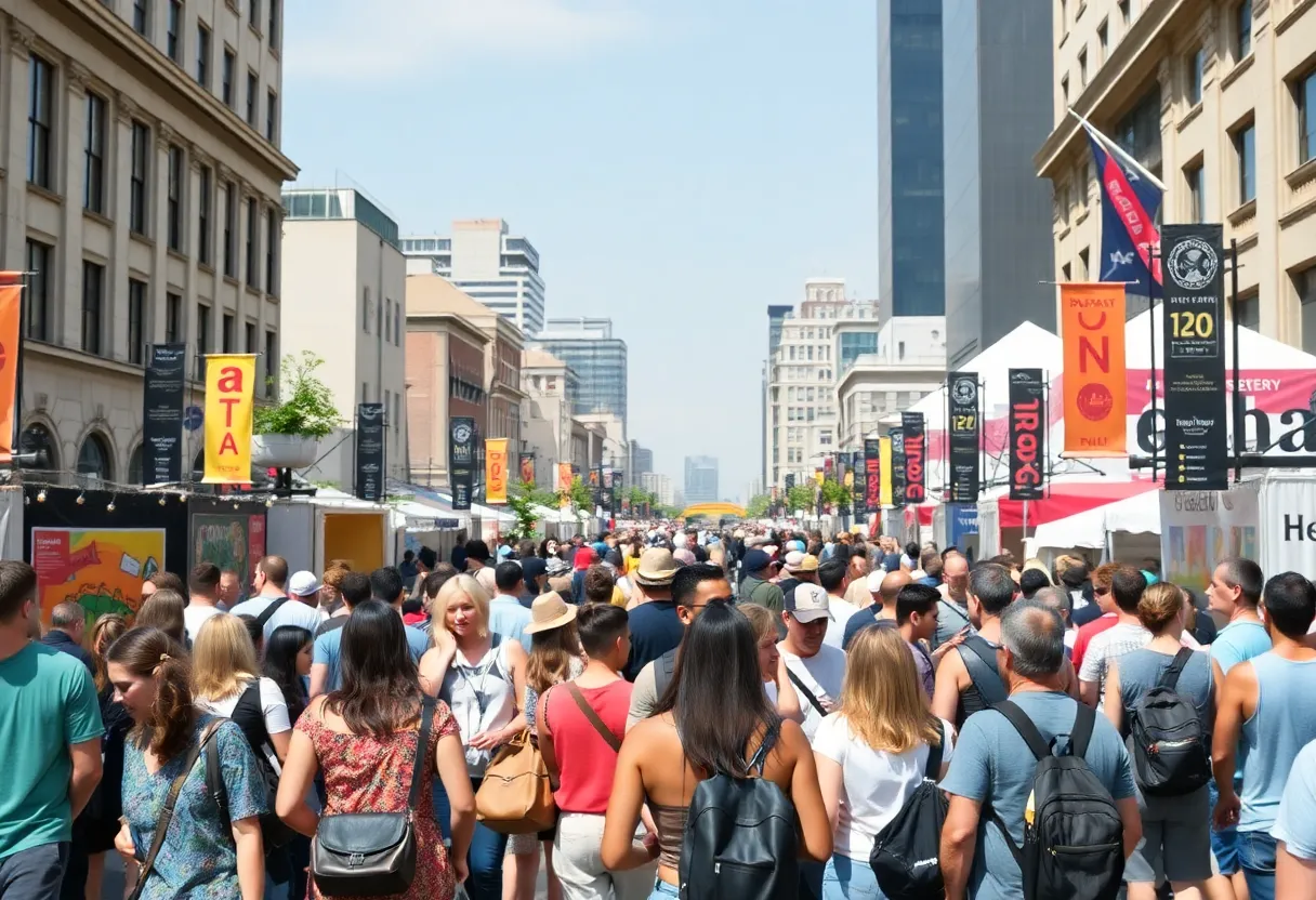 Crowd enjoying various cultural events in Atlanta