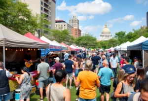 Crowd enjoying live music at an outdoor festival in Atlanta